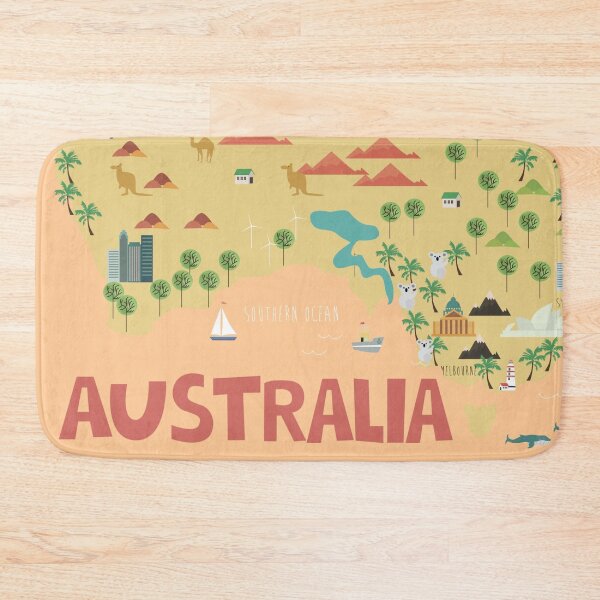 Item preview, Australia illustrated map designed and sold by Trio's Stuff.