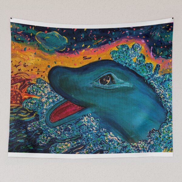 Item preview, Baby Dolphin's First Sunset Noah's First Sunset Ocean Waves designed and sold by NonnisCorner.