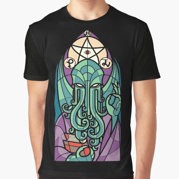 Aperçu de l'œuvre Vitrail de l'église de Cthulhu Horreur cosmique créée et vendue par Foxicopter.