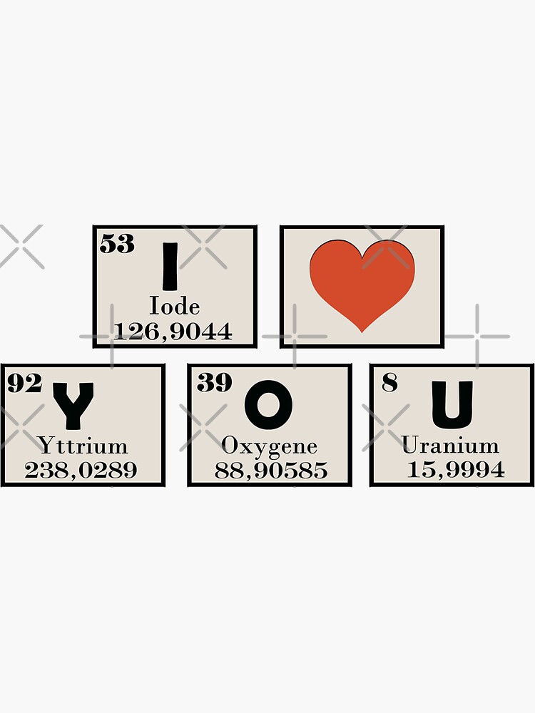 I Lv U [I Love You Chemical Elements] Ornament (Ro