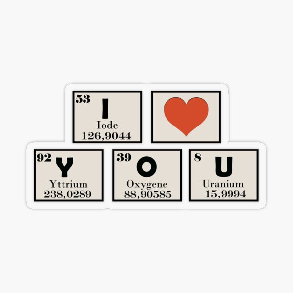 I Lv U [I Love You Chemical Elements] Car Magnet 2