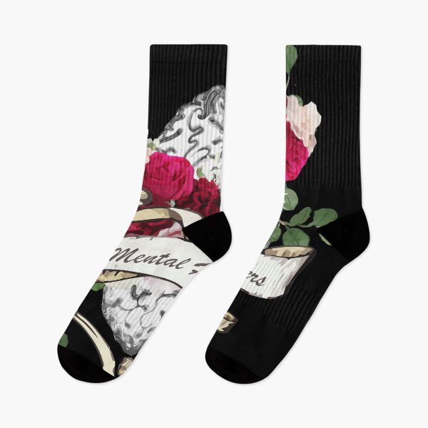 Item preview, Roses floral mental health matters brain psychology designed and sold by Collagedream.