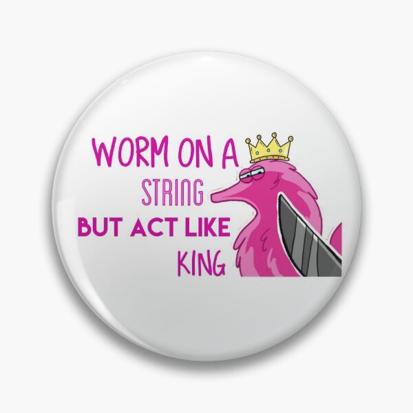 Item preview, Pink worm on a string With a crown quote designed and sold by The Pattern Artist.