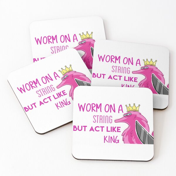 Item preview, Pink worm on a string With a crown quote designed and sold by The Pattern Artist.