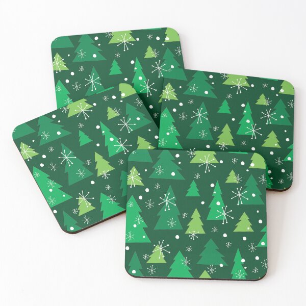 Item preview, Green Christmas Tree Snowflake Pattern Holiday Snow Flake White December Winter Flurry designed and sold by Draculaura2009.