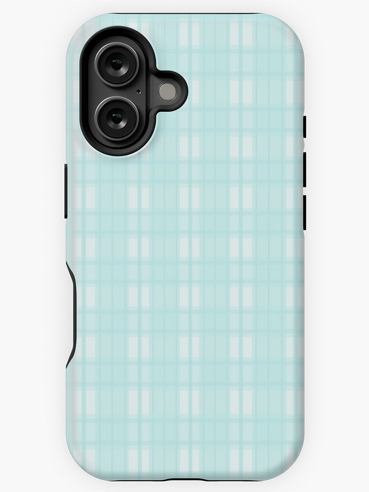 Thumbnail 1 of 4, iPhone Case, Turquoise plaid wallpaper designed and sold by Pastel-PaletteD.