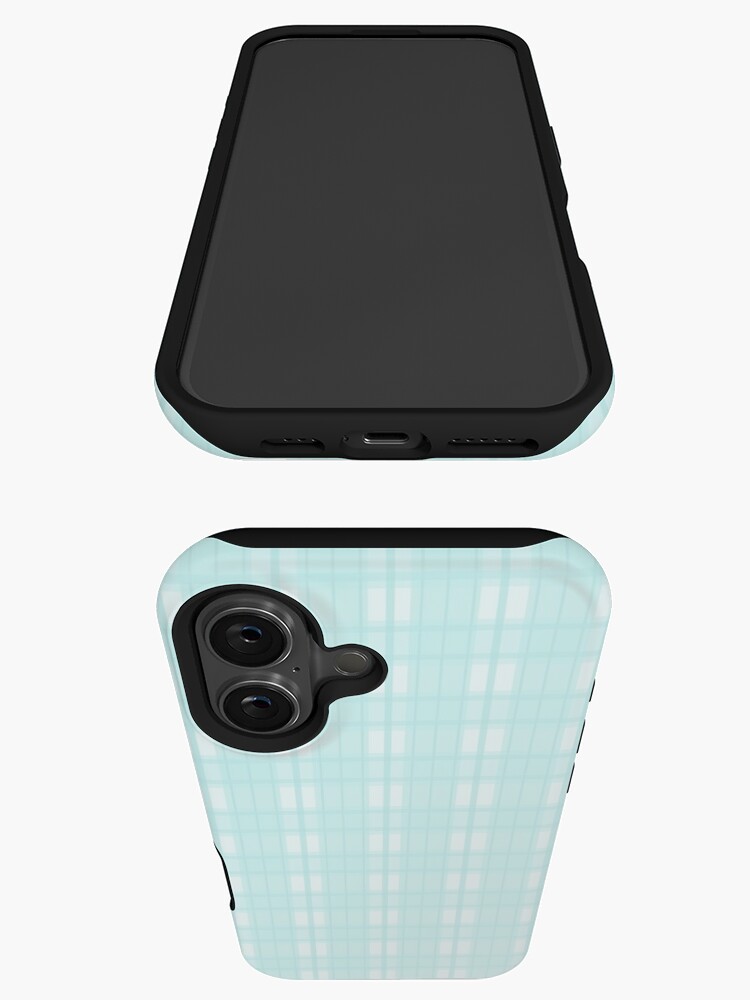 Thumbnail 3 of 4, iPhone Case, Turquoise plaid wallpaper designed and sold by Pastel-PaletteD.