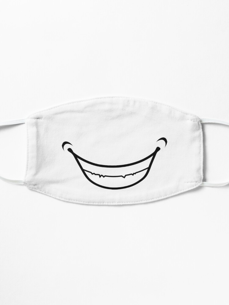 black face mask with white smile