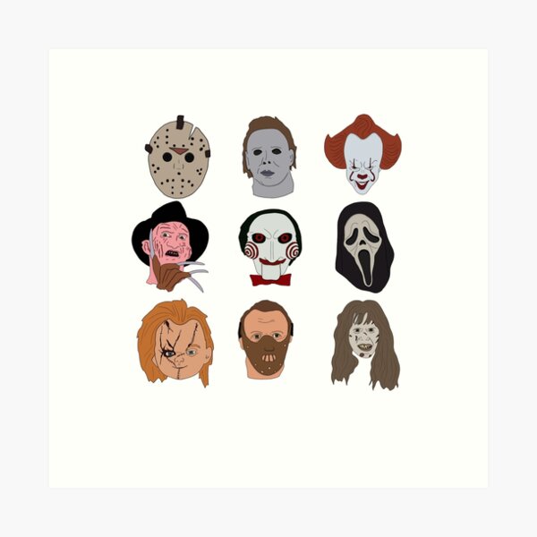 Digital Download Horror Themed Pop Culture Funny Retro 80s Valentine's Day  Cards 4 Pack Michael Jason Freddy Ghostface