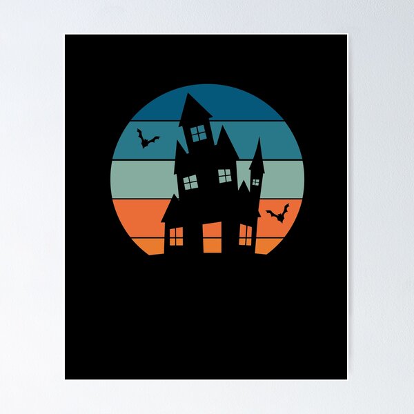 Item preview, Retro Halloween Hunted House designed and sold by PixelCookieDsgn.