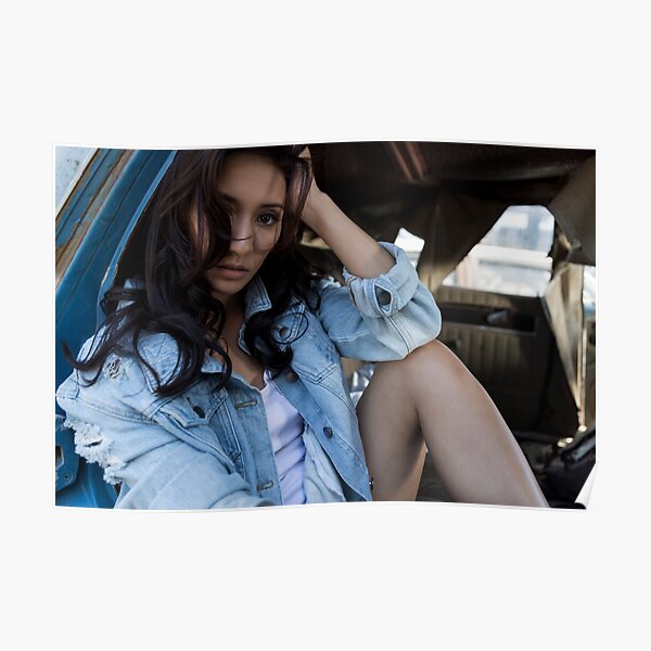 Woman in derelict car Poster