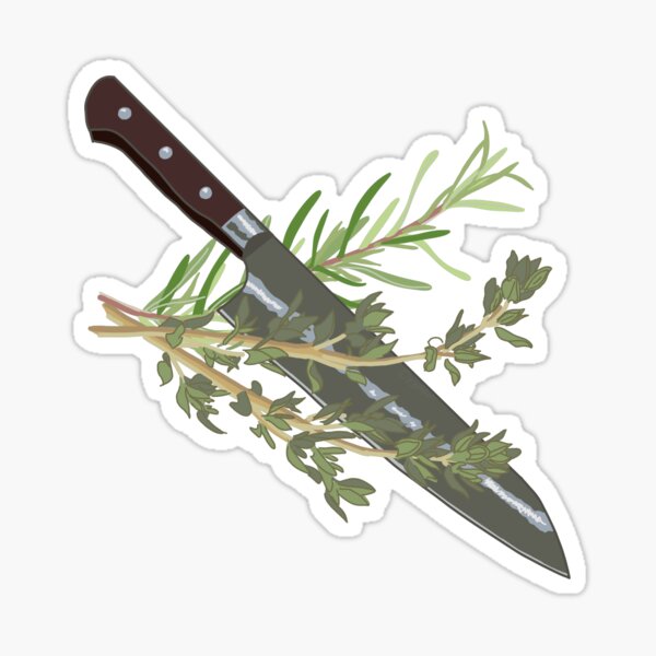 Knife, Thyme, Rosemary Sticker