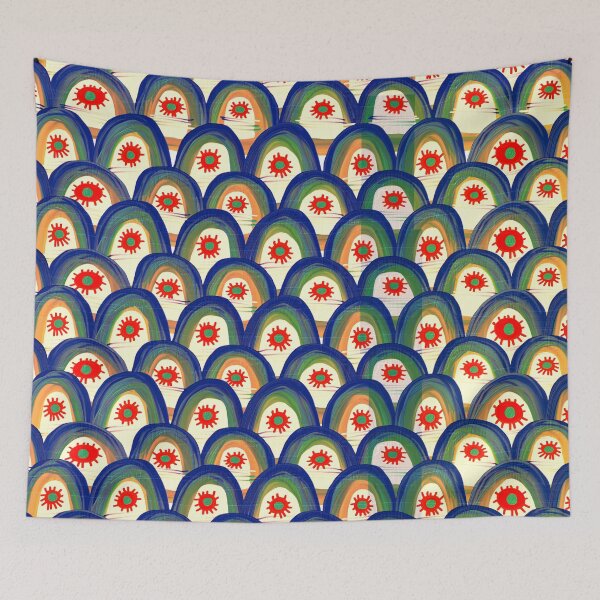 Item preview, autumn evil eye pattern designed and sold by alisonbbentley.