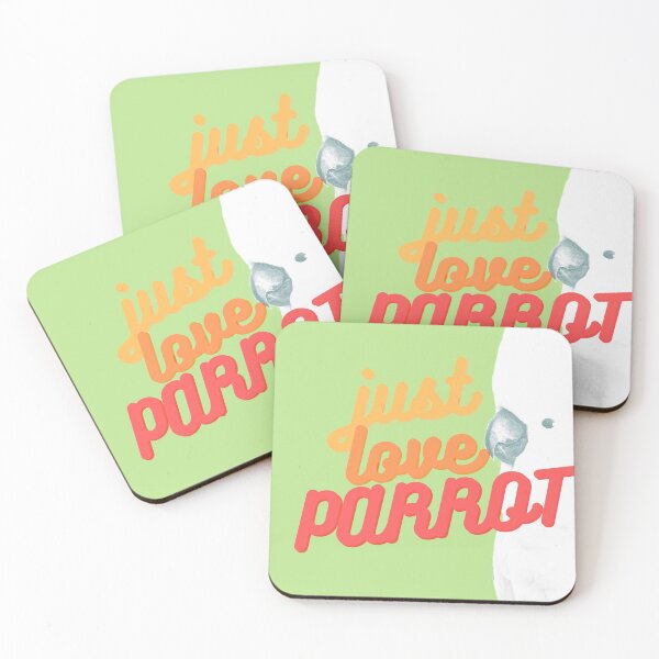 Item preview, juste love parrot white cocktaoo lover quote designed and sold by L'Atelier Oranjade.