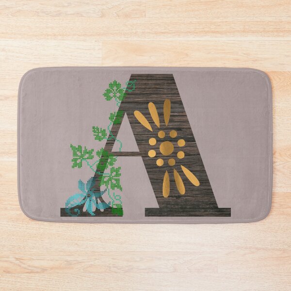 Item preview, Wood and Gold Monogram A designed and sold by StitchyWitchy.