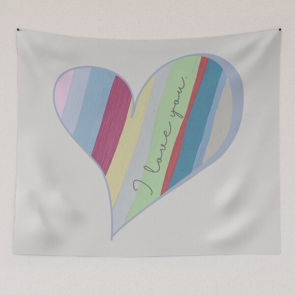Item preview, I love you Heart-Shaped Striped Design by Christie Olstad designed and sold by Christie Olstad.