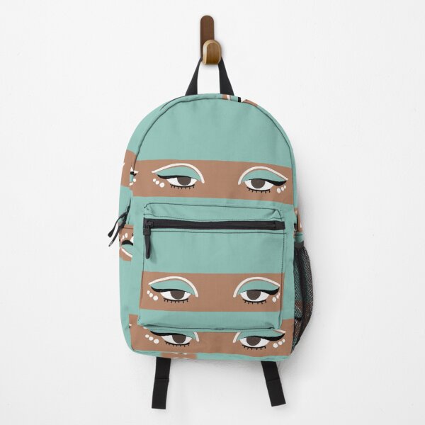 Item preview, Modern cateye teal background brown eyes designed and sold by Nathsmo.