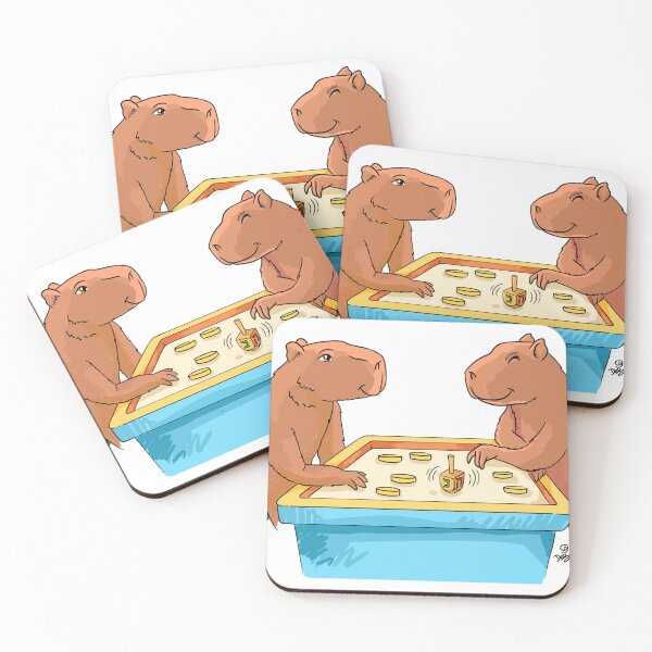 Item preview, Capybara Hanukkah - Capybaras Playing Dreidel with Gelt designed and sold by Dr. Jonathan Terry.