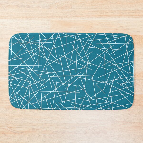 Item preview, Seamless pattern of random simple lines, gray abstract geometric lines on blue background designed and sold by mashmosh.