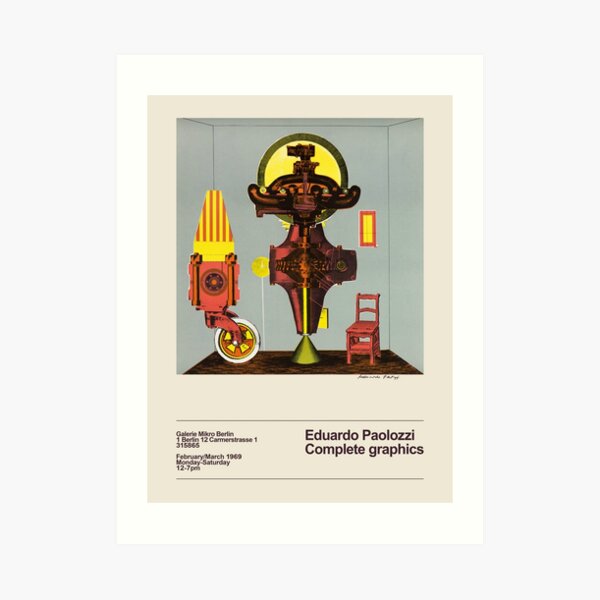 Eduardo Paolozzi. Exhibition poster for Galerie Mikro in Berlin, 1969. Art Print
