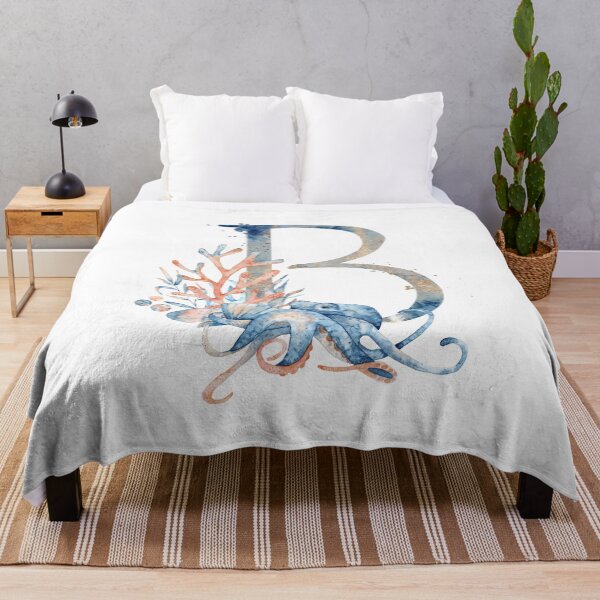 Item preview, B Underwater Octopus Monogram designed and sold by DesignbyBFD.