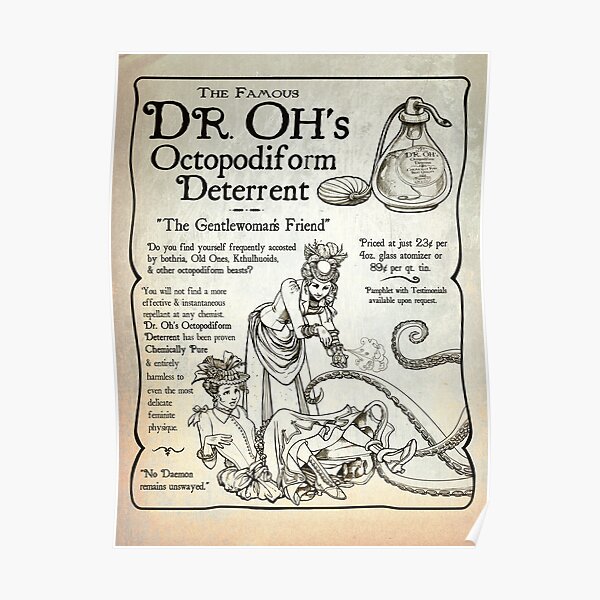 Dr. Oh's Octopodiform Deterrent - Steampunk Tentacles Poster