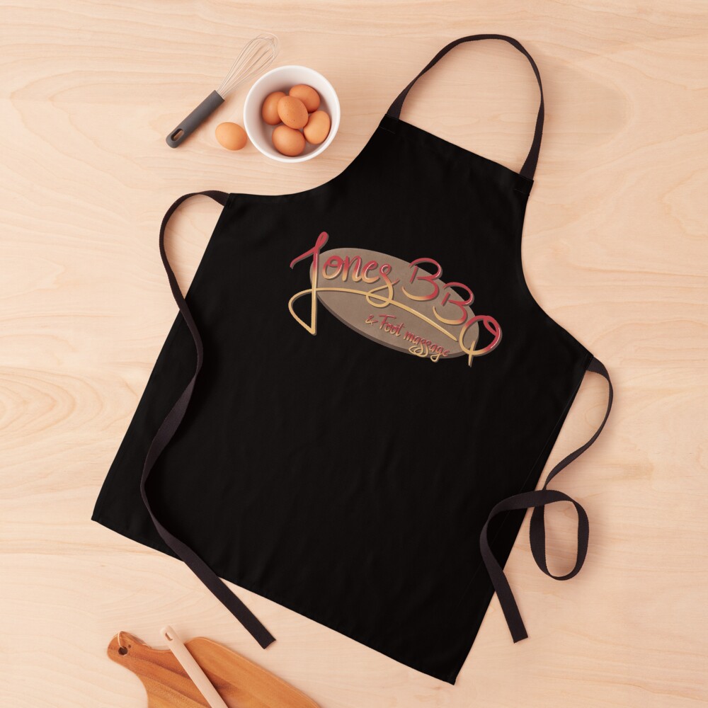"Jones BBQ and foot massage" Apron for Sale by KikiStore Redbubble