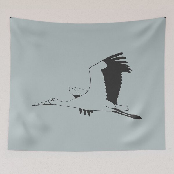 Item preview, Handdrawn black stork bird designed and sold by EngineerGoC.