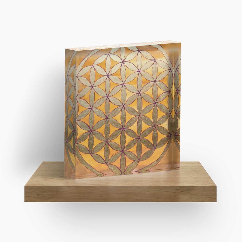 Flower of Life Acrylic Block