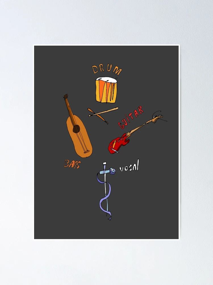 Thumbnail 1 of 3, Poster, Abstract Musical Instruments designed and sold by BlackLineWhite.
