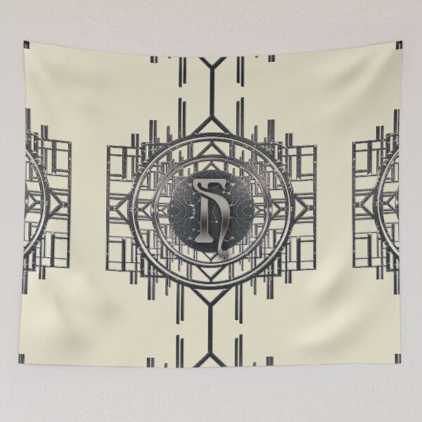 Item preview, Letter H silver glamor art nouveau vintage initials designed and sold by Xarah.