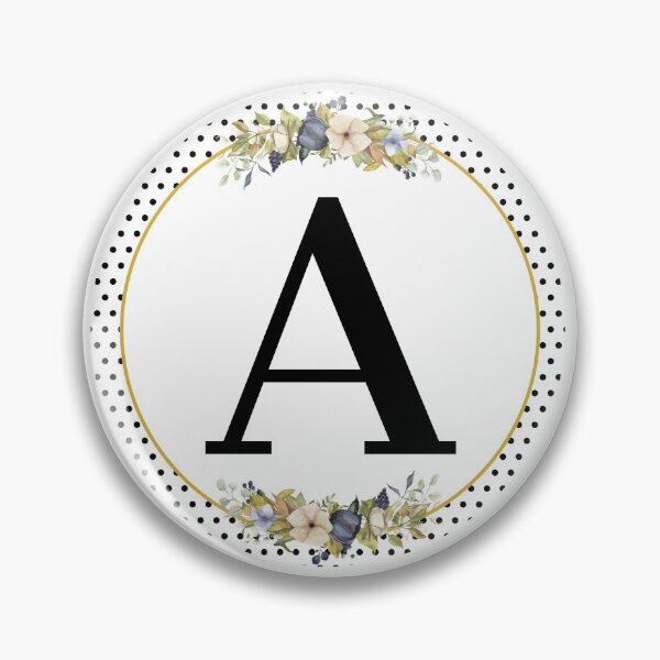 Item preview, Polka Dots Floral Wreath Bouquet Arrangement Monogram Letter A designed and sold by TheFamilyVan.