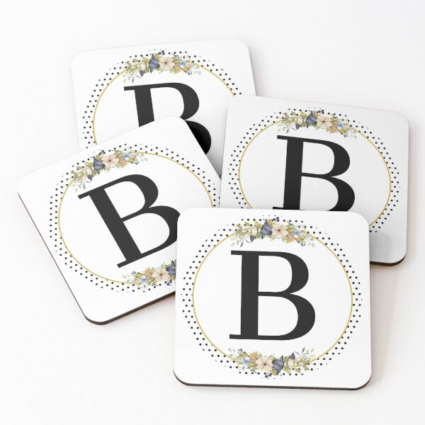 Item preview, Polka Dots Floral Wreath Bouquet Arrangement Monogram Letter B designed and sold by TheFamilyVan.