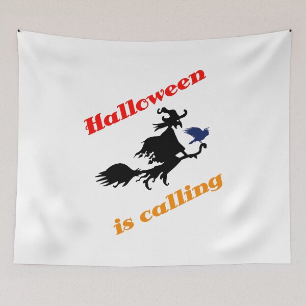 Item preview, Halloween is calling, witch and raven designed and sold by Bodino.