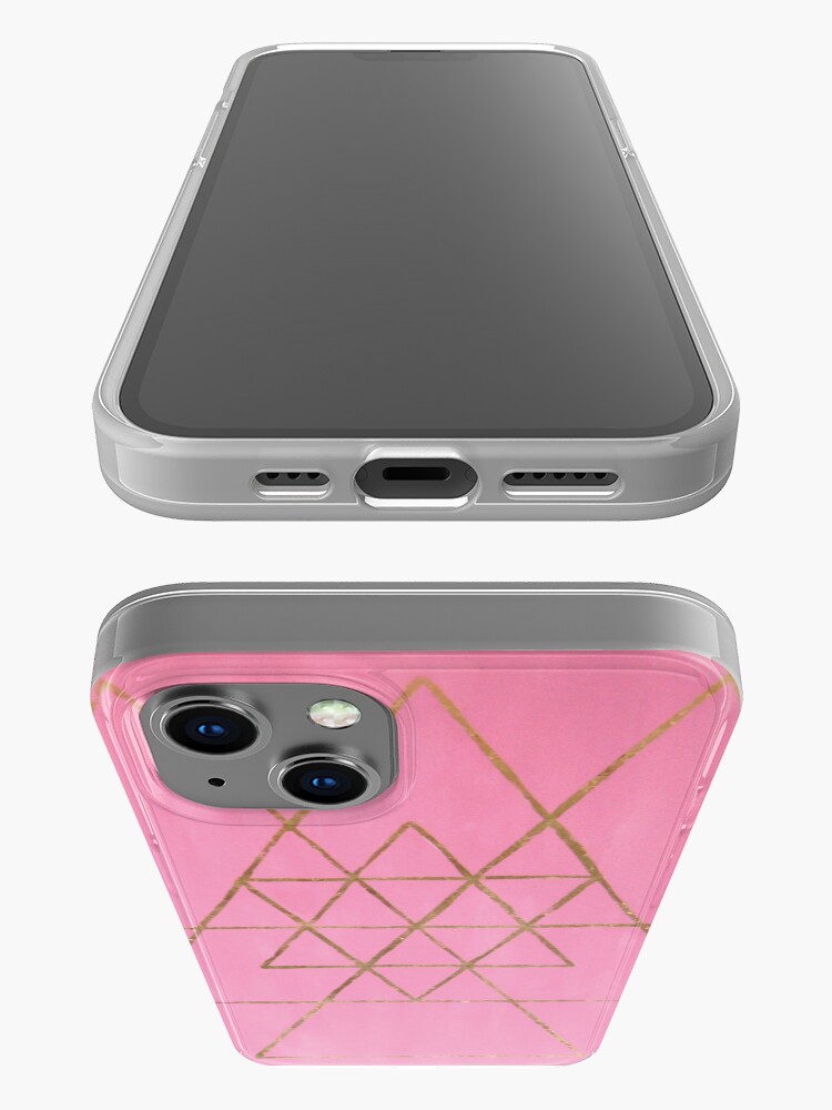 Alternate view of Golden Triangles with Pink iPhone Case