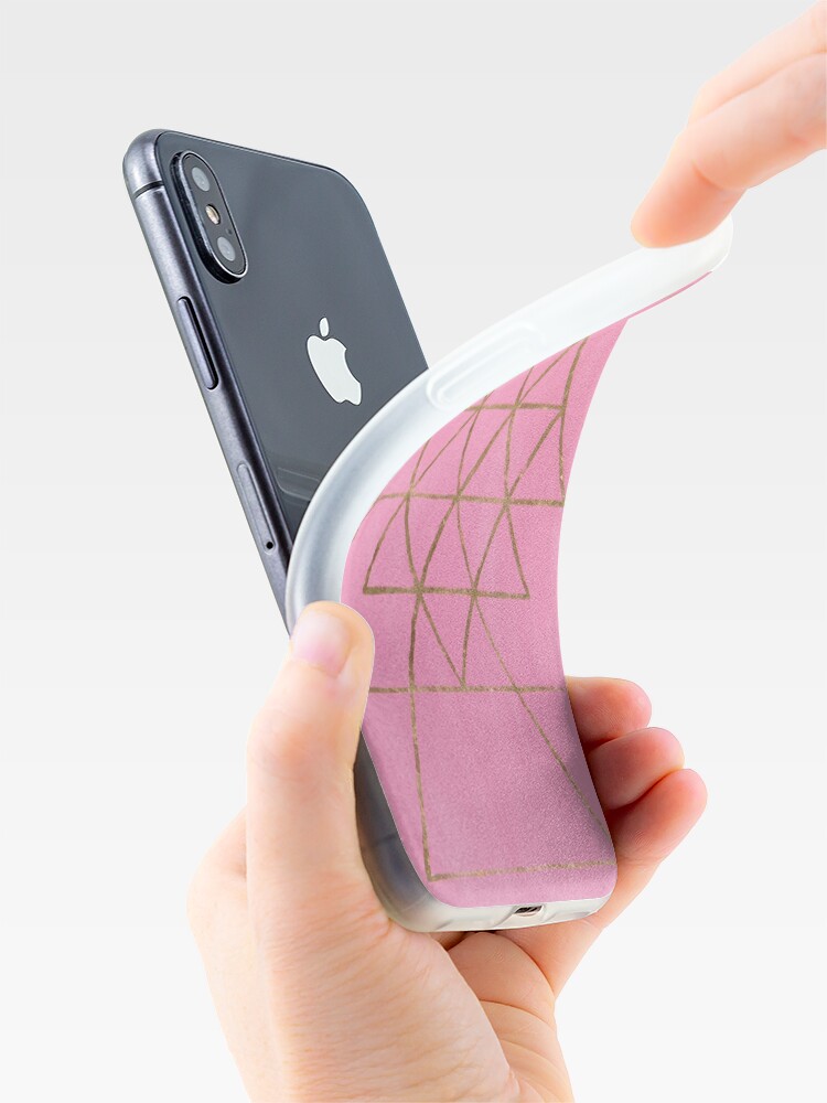Alternate view of Golden Triangles with Pink iPhone Case