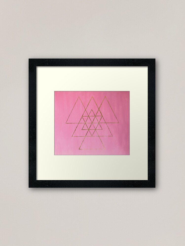 Alternate view of Golden Triangles with Pink Framed Art Print