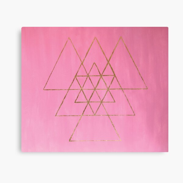 Golden Triangles with Pink Canvas Print