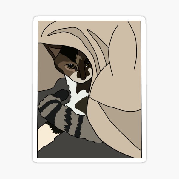 Vista previa del artículo con la obra «Gato en dibujos animados de manta», diseñado y vendido por lolarb406.
