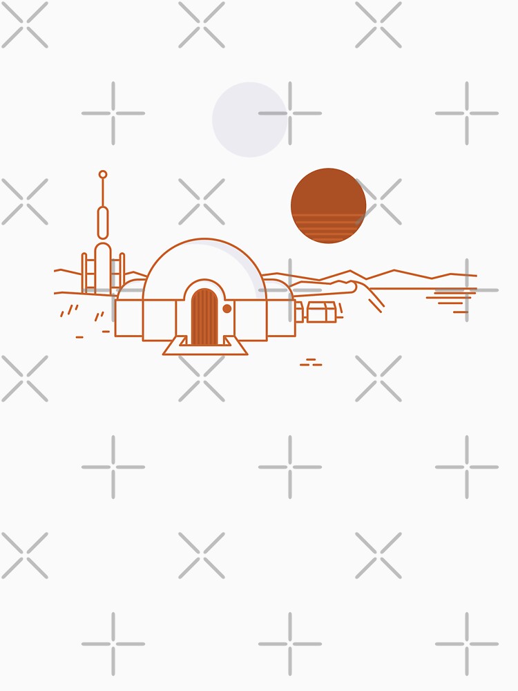 Aperçu 7 sur 7. T-shirt classique avec l'œuvre Voyages d'époque sur Tatooine créée et vendue par chillstudio.