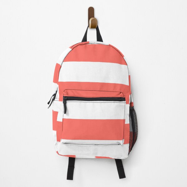 Item preview, Coral and White Thick Horizontal Stripes designed and sold by ColorObsession.