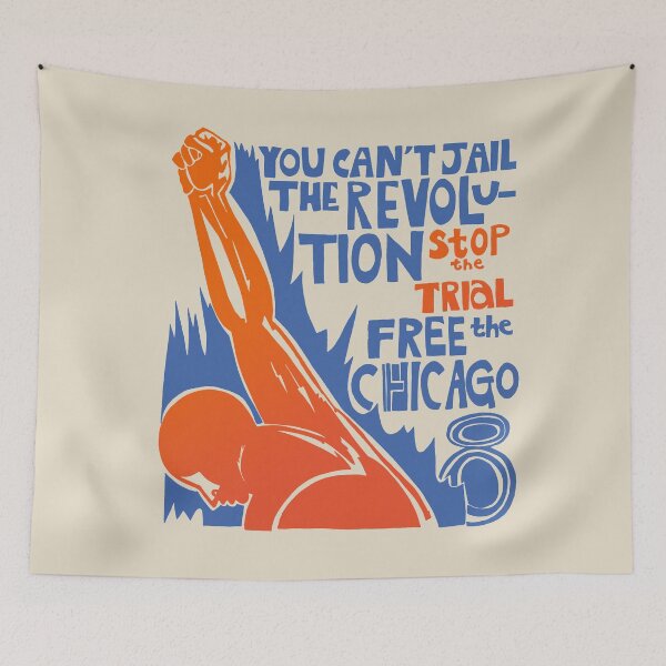 Item preview, BLACK LIVES MATTER: 'You Can't Jail the Revolution: Free the Chicago 8': Original on Linen designed and sold by Day Chapman.