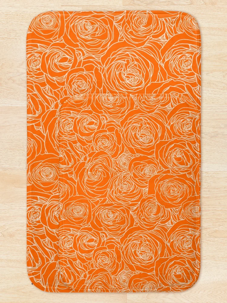 Thumbnail 5 of 6, Bath Mat, Marmalade Roses designed and sold by ColorObsession.