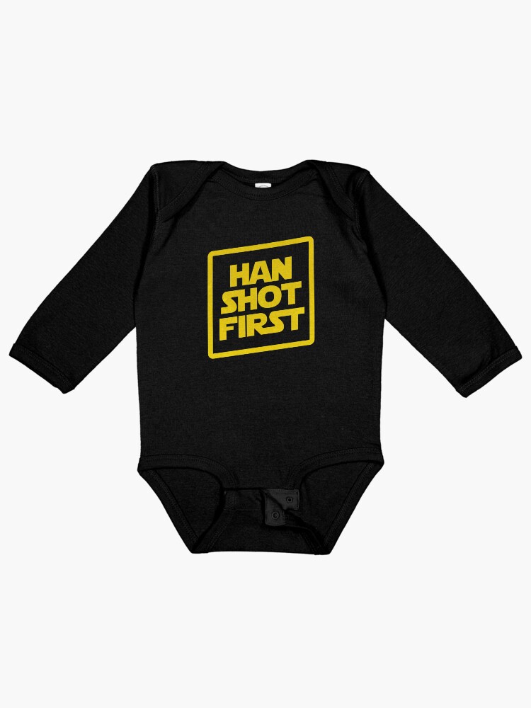 Thumbnail 1 of 2, Baby One-Piece, Han Shot First designed and sold by meandthemoon.