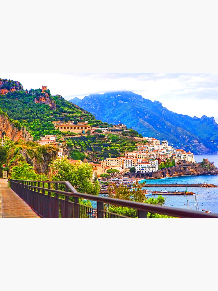 Thumbnail 3 of 3, Sticker, The City of Amalfi - Crown Jewel of the Amalfi Coast designed and sold by Warren Paul Harris.