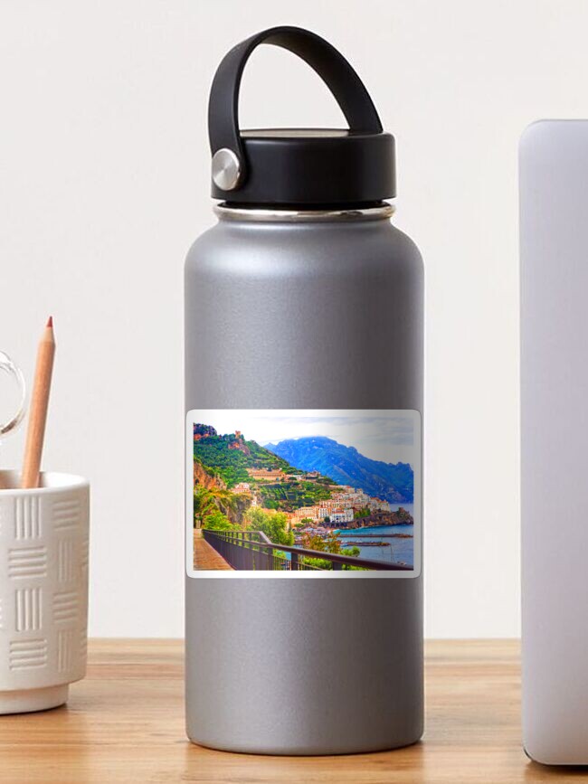 Thumbnail 1 of 3, Sticker, The City of Amalfi - Crown Jewel of the Amalfi Coast designed and sold by Warren Paul Harris.
