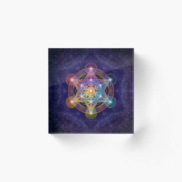 Metatron's Cube Merkabah Acrylic Block
