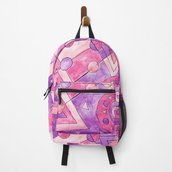 Item preview, pink and purple geometric shape design | watercolor artwork designed and sold by Musiccityartfix.