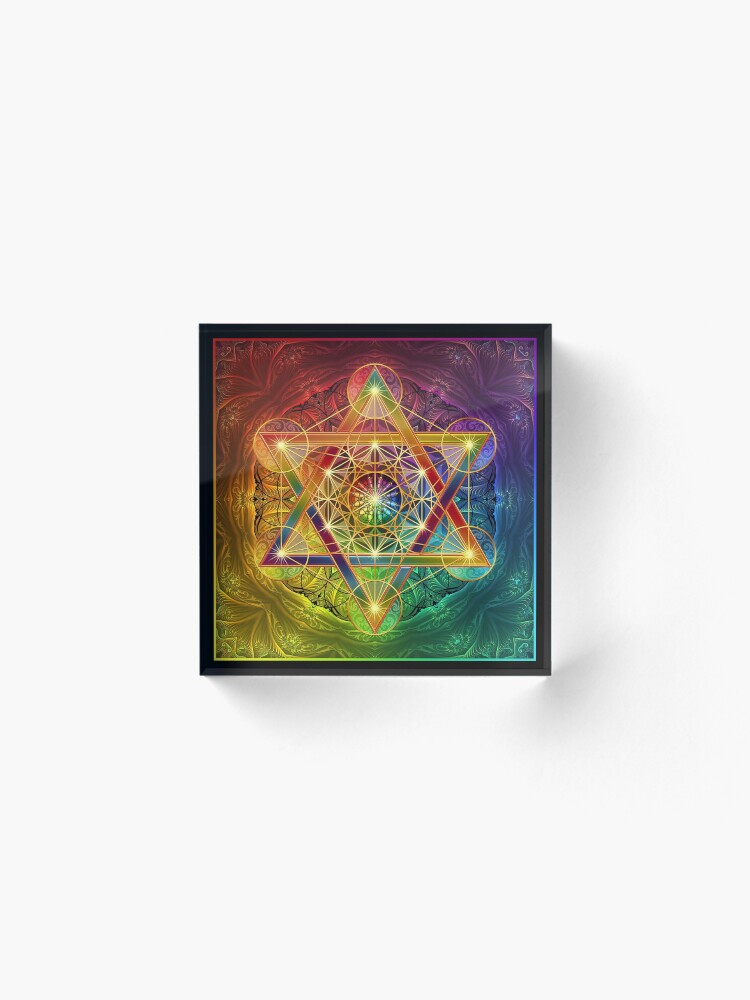 Alternate view of Metatron's Cube with Merkabah and Flower of Life Acrylic Block
