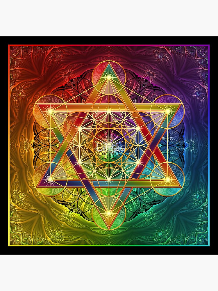 Metatron's Cube with Merkabah and Flower of Life by Lilyas
